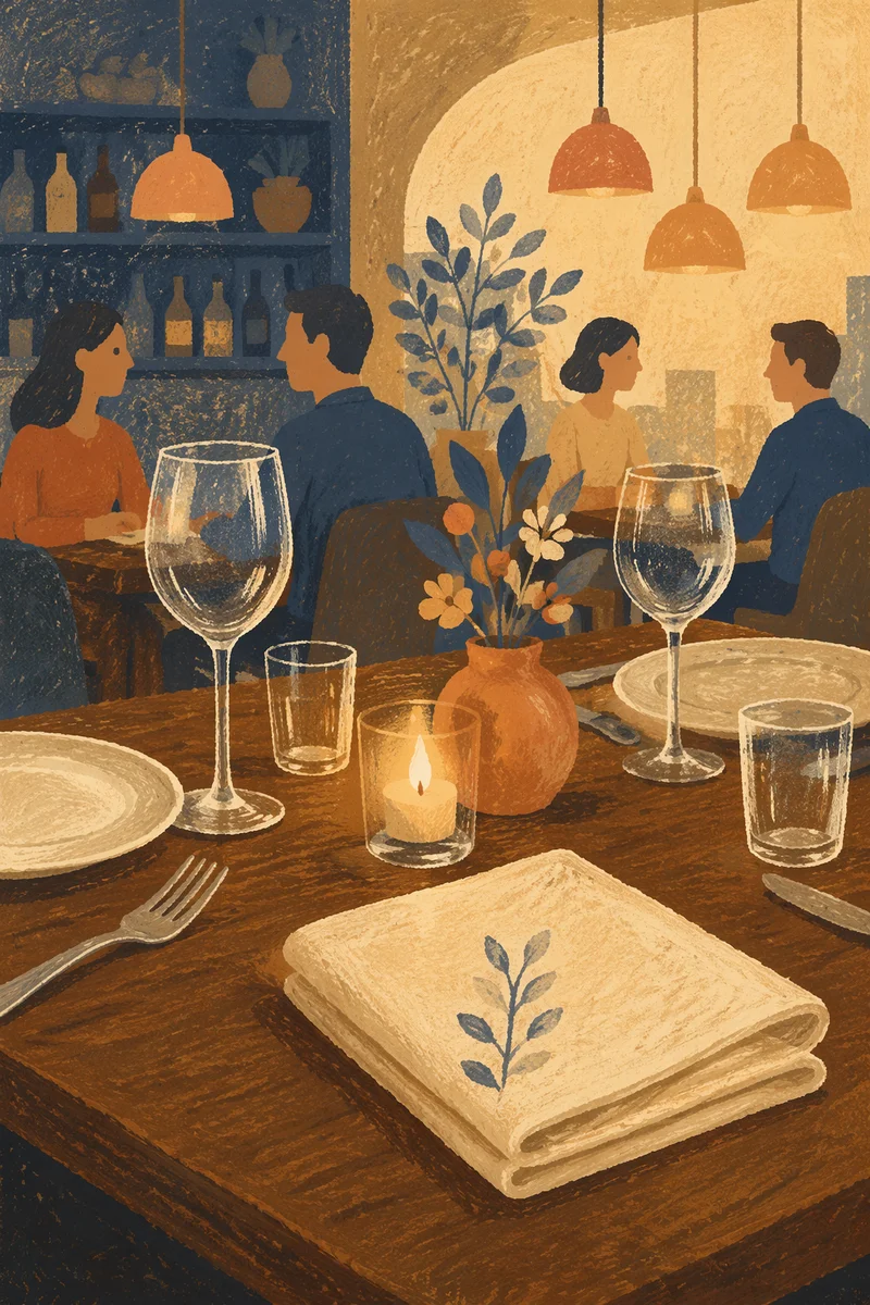 Elegant Candlelit Restaurant Table Setting