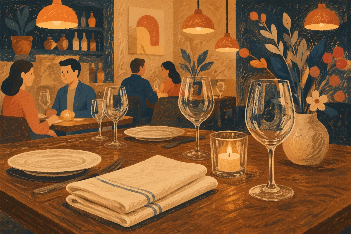 Elegant Candlelit Restaurant Table Setting