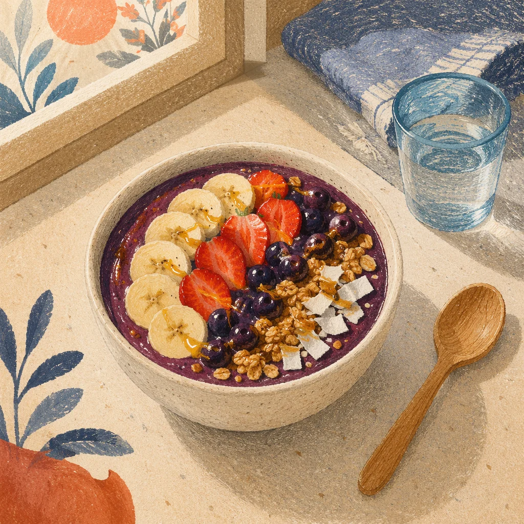 Vibrant Acai Smoothie Bowl with Granola