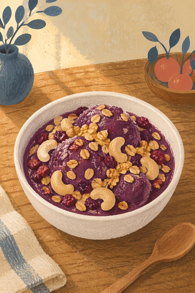 Healthy Acai Smoothie Bowl with Granola