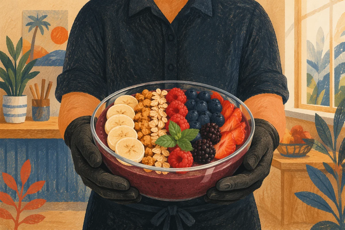 Artisanal Acai Smoothie Bowl with Fresh Berries
