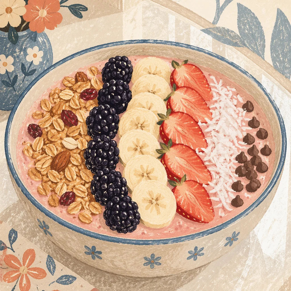 Berry Smoothie Bowl with Granola Toppings