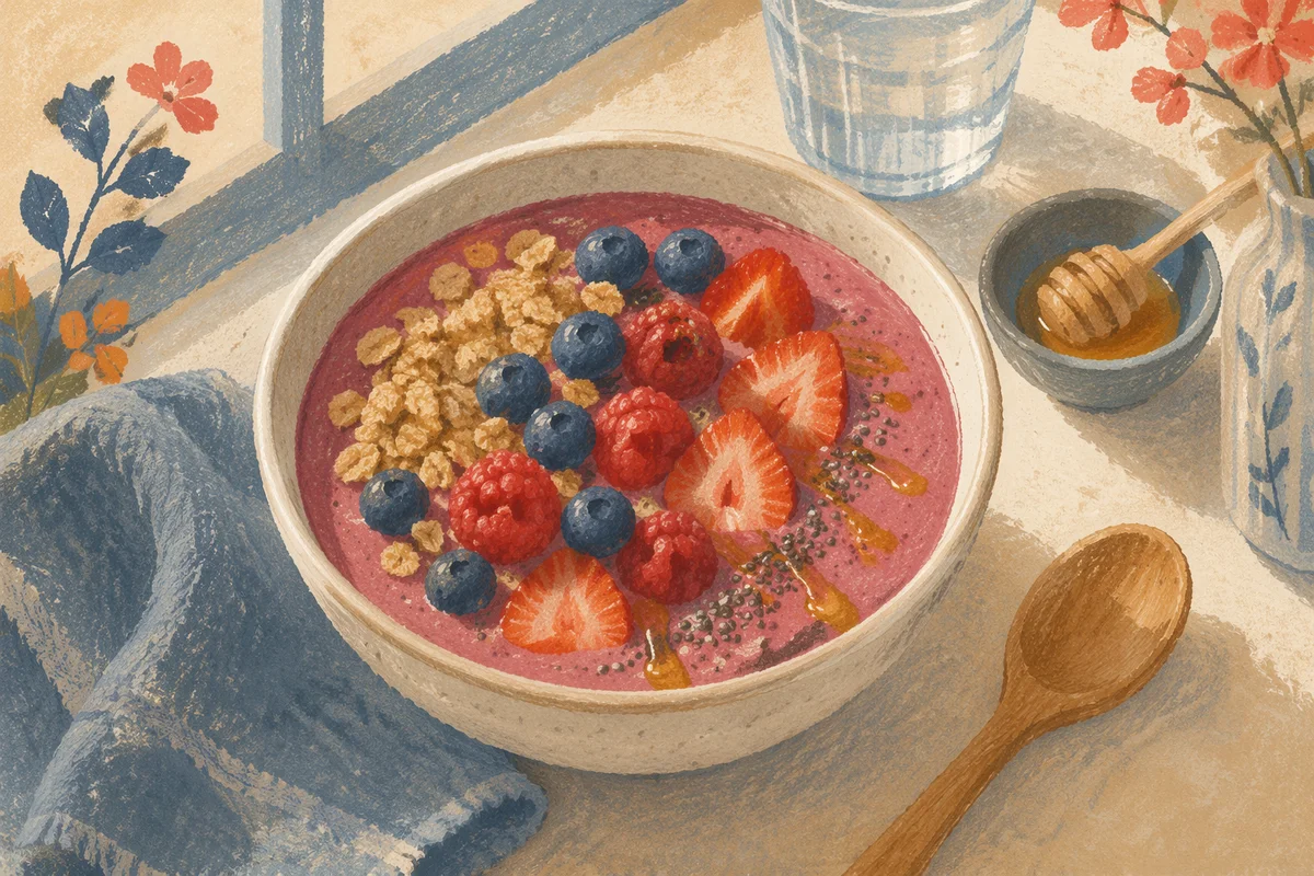 Berry Smoothie Bowl with Granola Topping