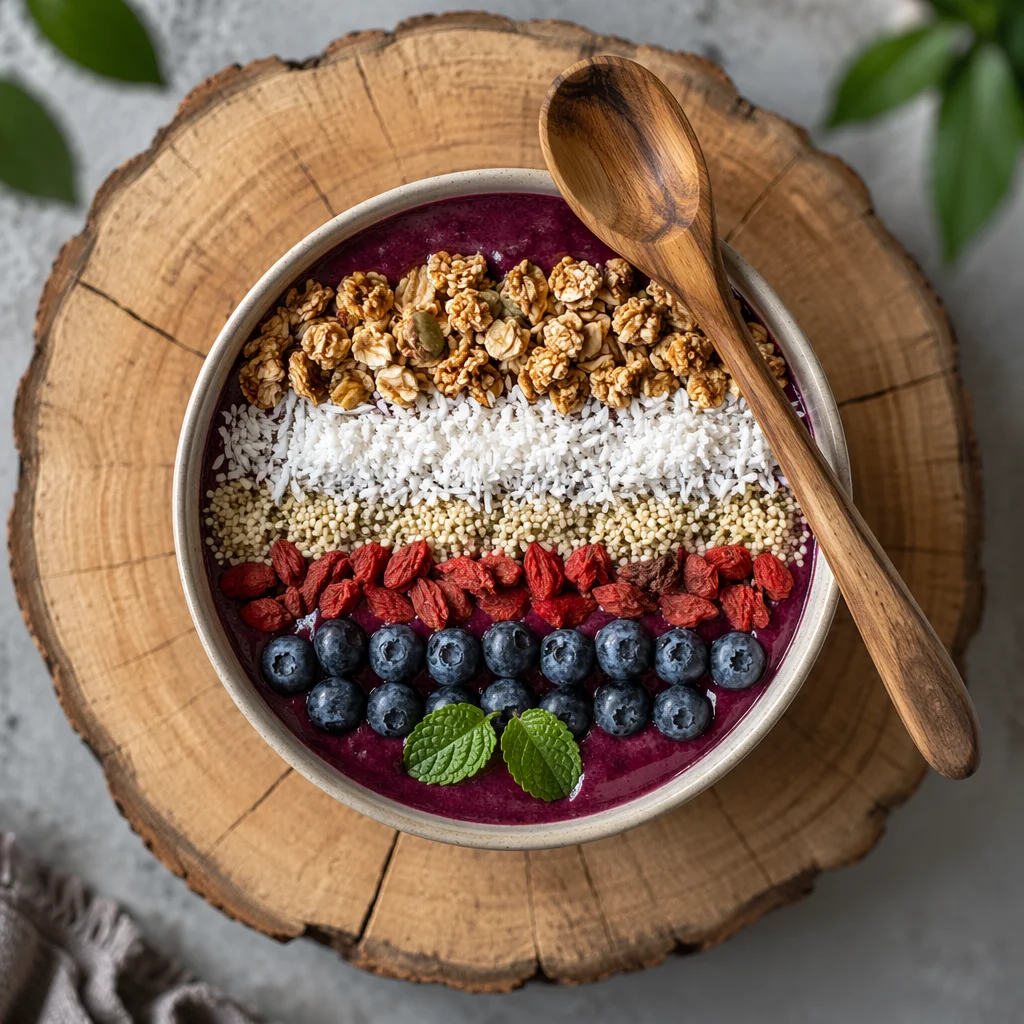 Rustic Berry Smoothie Bowl with Granola