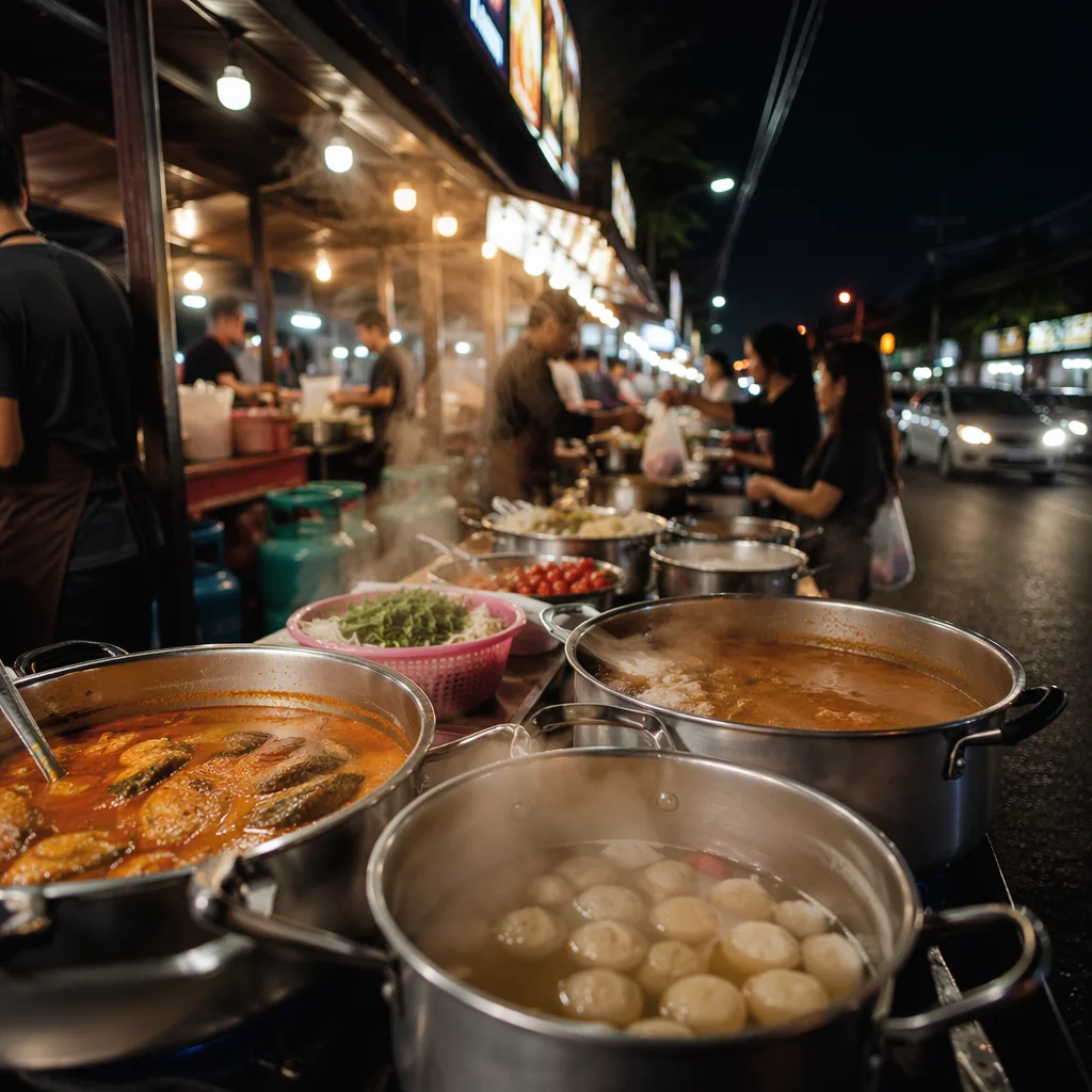 Steaming Night Market Street Food Stall