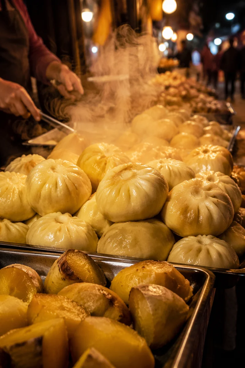 Steaming Night Market Street Food Stall