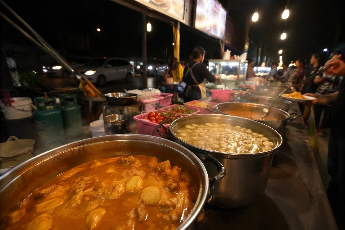 Steaming Night Market Street Food Stall