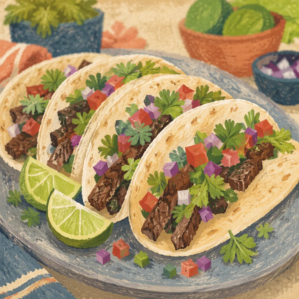Fresh Beef Tacos with Lime and Cilantro