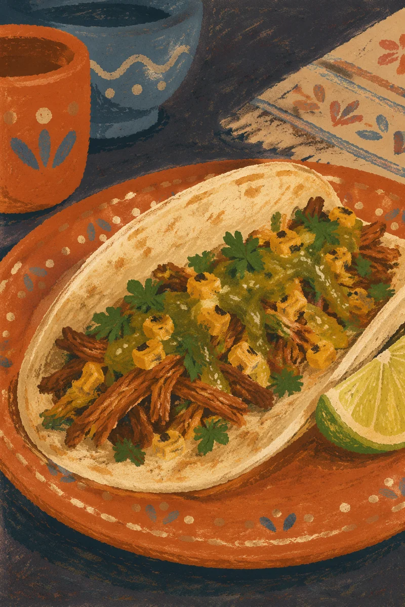 Warm Taco Plate with Lime and Cilantro