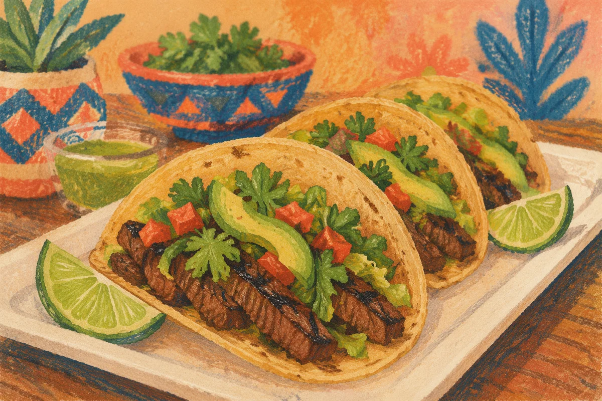 Fresh Steak Tacos With Lime and Cilantro