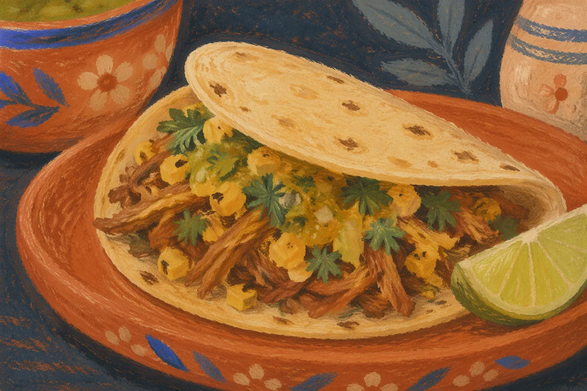 Fresh Taco with Lime and Cilantro