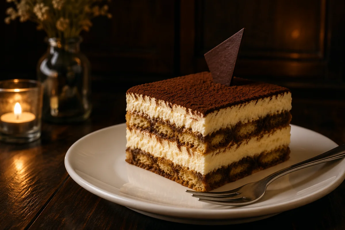 Elegant Tiramisu Slice With Visible Layers