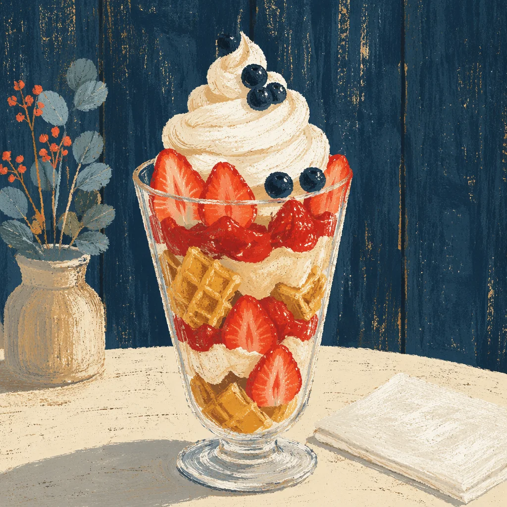 Waffle Strawberry Cream Dessert Parfait