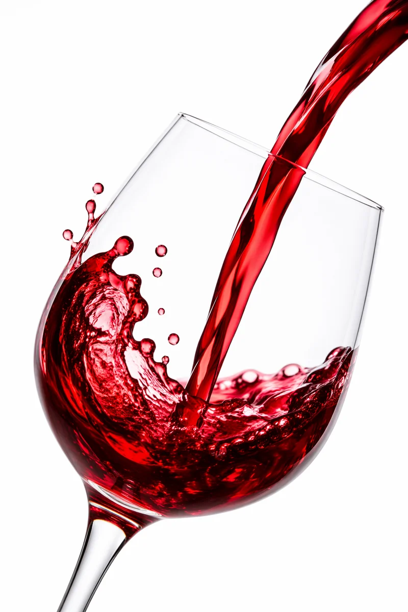 Elegant Ruby Wine Pour in Glass