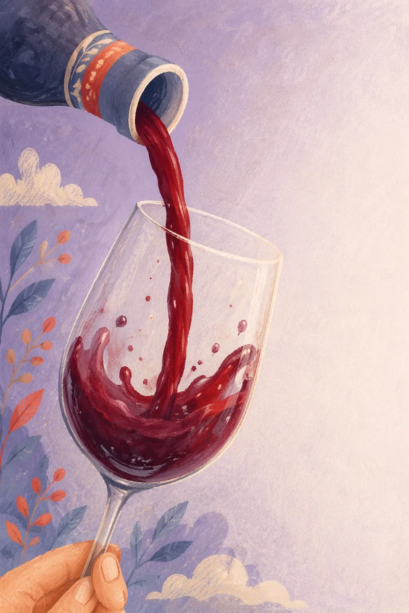 Elegant Red Wine Pour in Glass