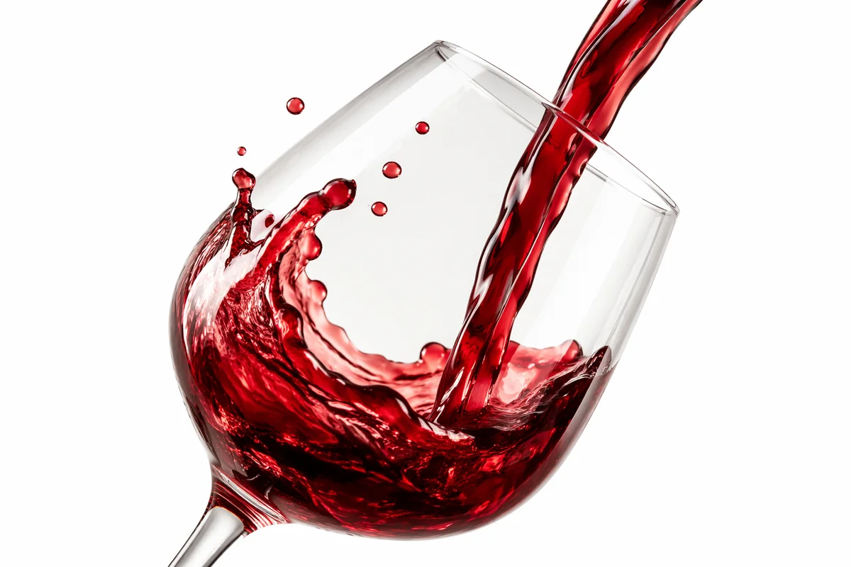 Elegant Red Wine Pouring Into Glass