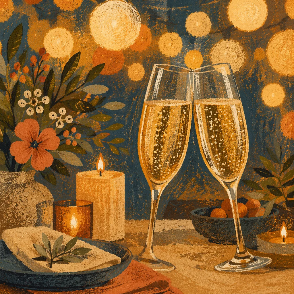 Champagne Toast at Elegant Dinner Celebration
