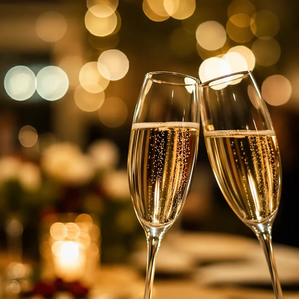 Elegant Champagne Toast at Candlelit Dinner