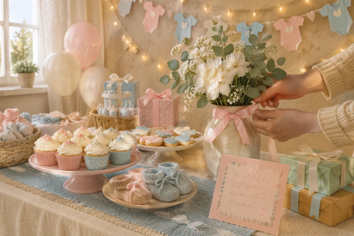 Pastel Holiday Baby Shower Dessert Table