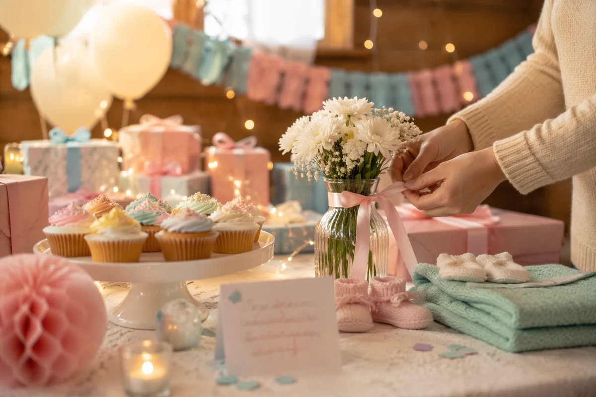 Pastel Holiday Baby Shower Dessert Table