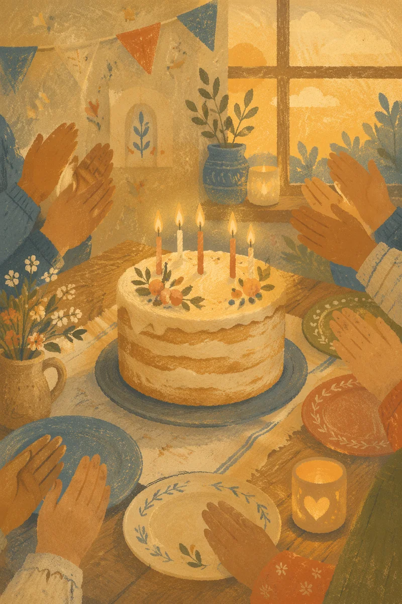 Church Fellowship Birthday Cake Celebration