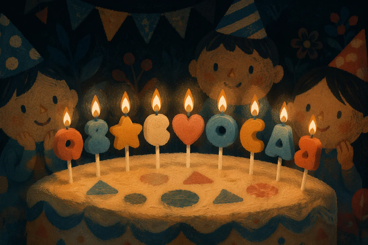 Warm Birthday Cake Candles Celebration