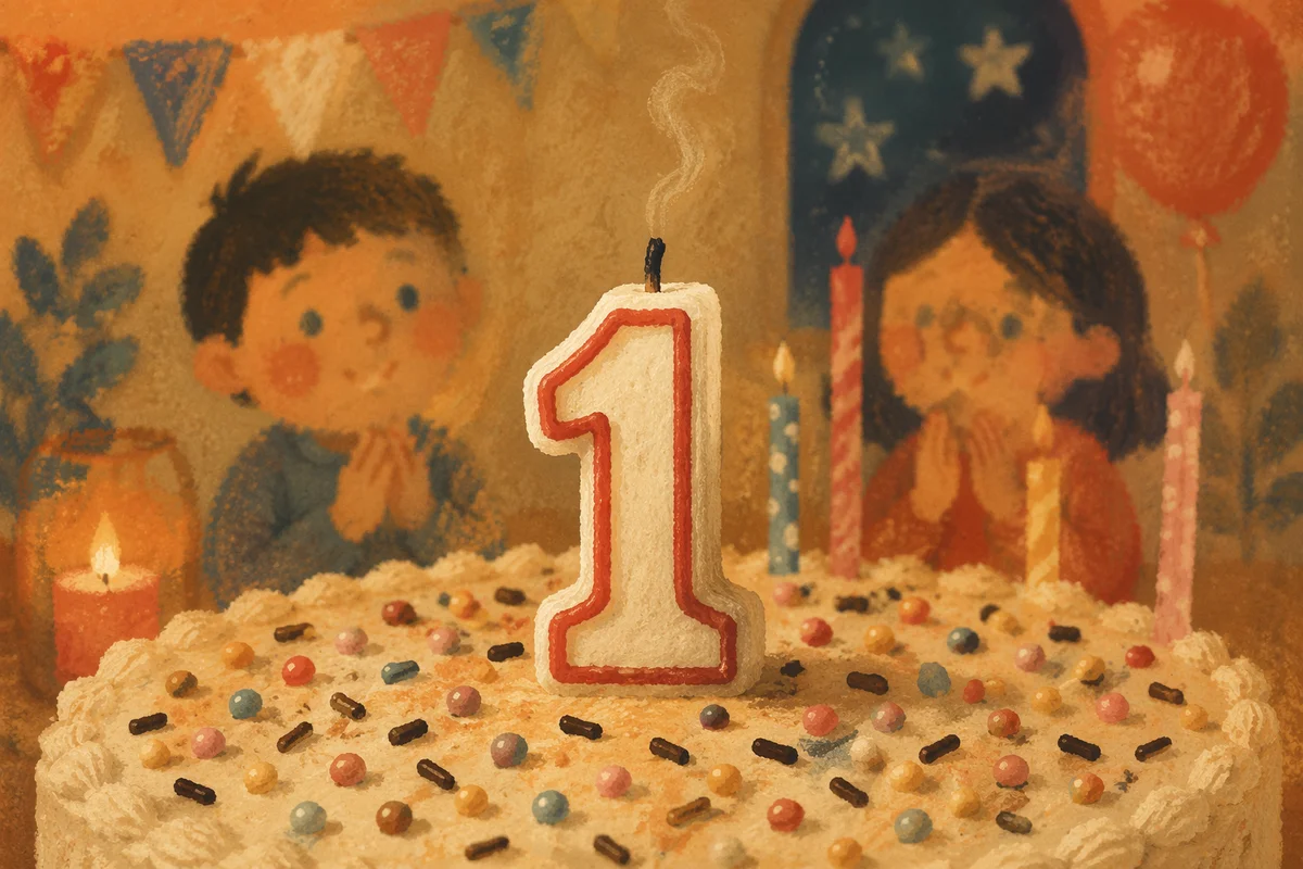 Warm Birthday Cake Candle Celebration