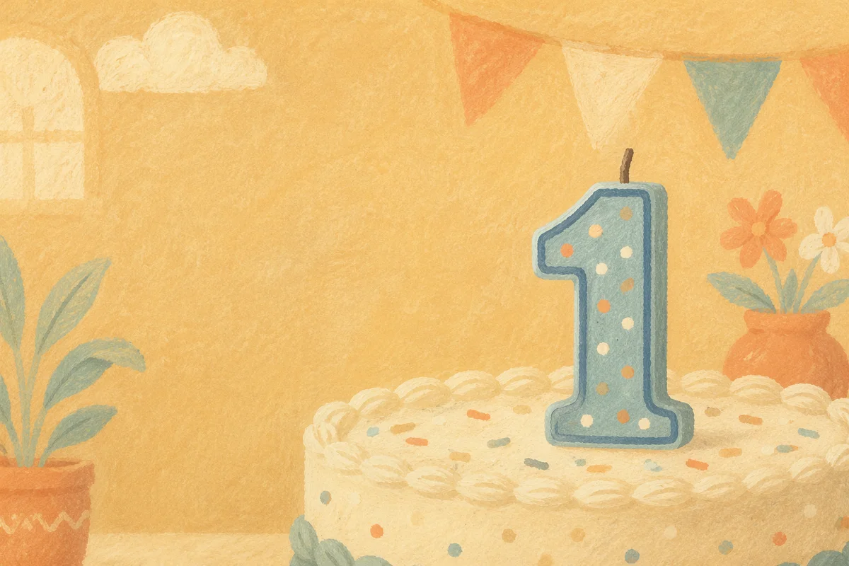 Pastel Birthday Candle on Cream Cake