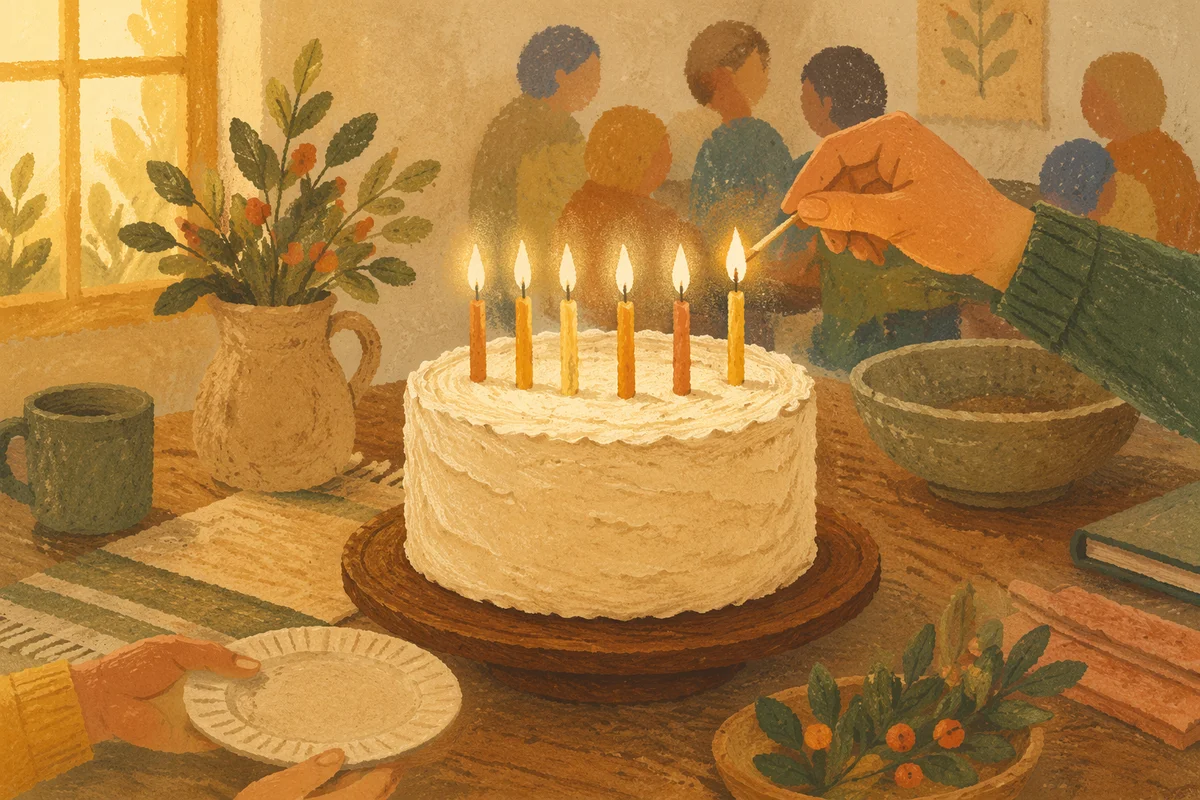 Cozy Fellowship Birthday Cake Celebration