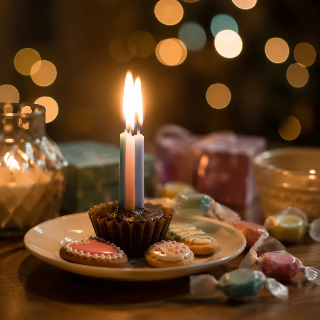 Warm Birthday Candles with Party Treats