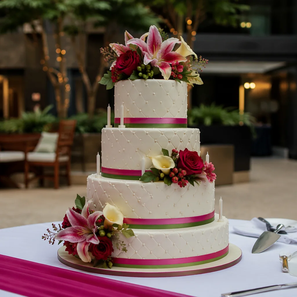 Elegant Floral Birthday Cake Celebration