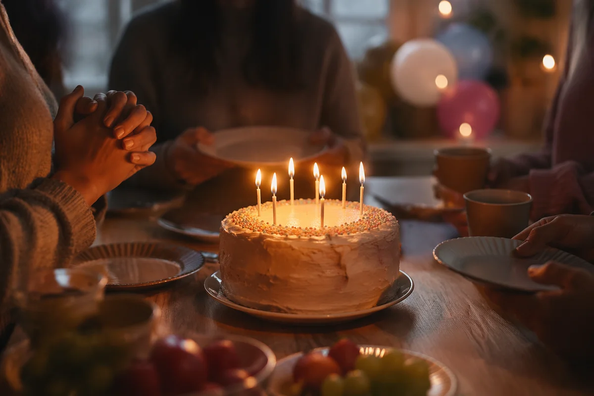Birthday Cake Candle Prayer Celebration