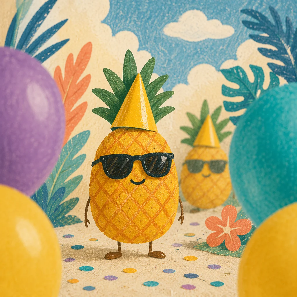 Colorful Tropical Birthday Party Pineapples