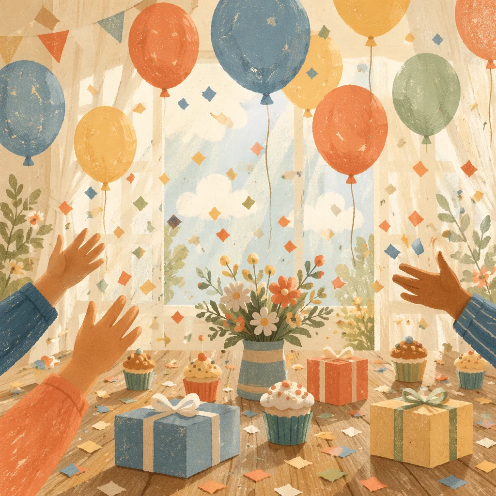 Colorful Fellowship Birthday Celebration with Balloons