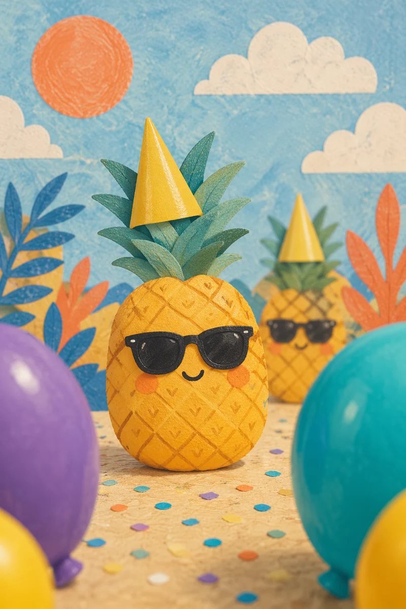 Colorful Tropical Birthday Party Pineapples