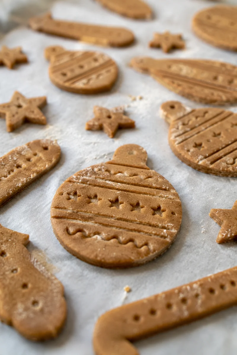 Festive Gingerbread Cookie Dough Close-Up