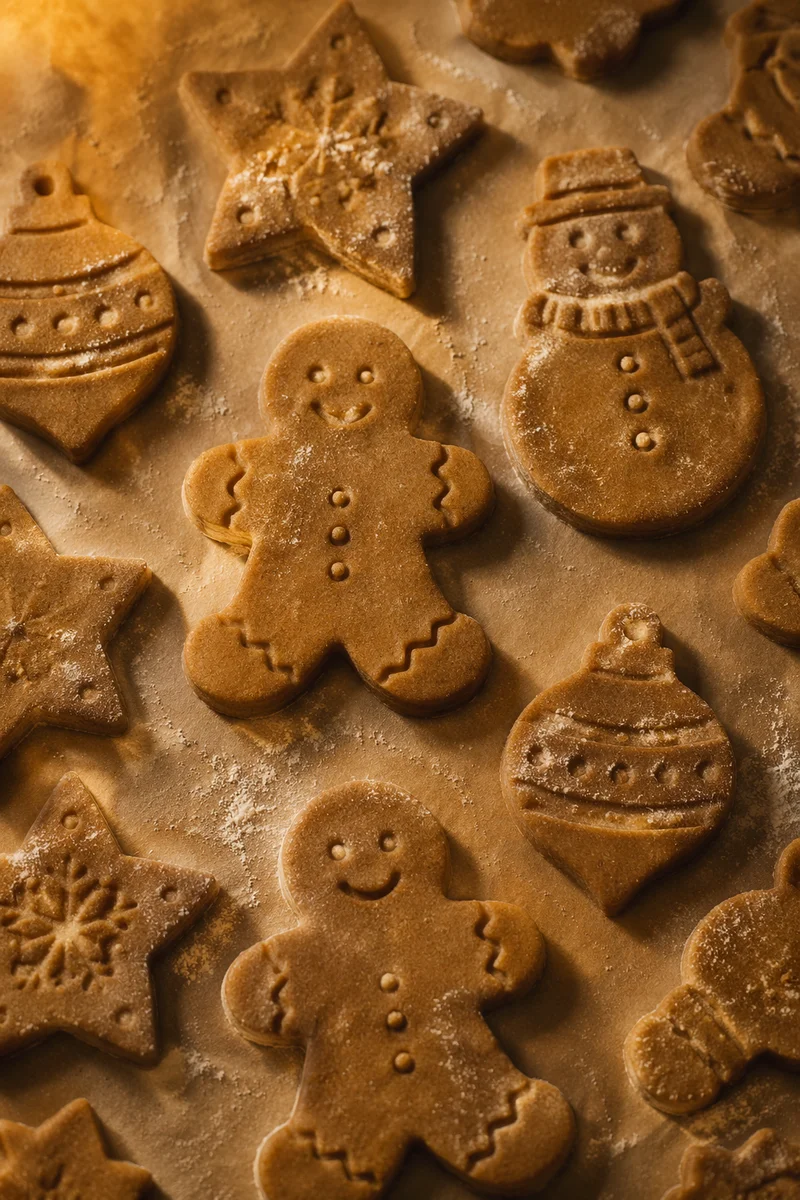 Festive Gingerbread Cookie Dough Close-Up
