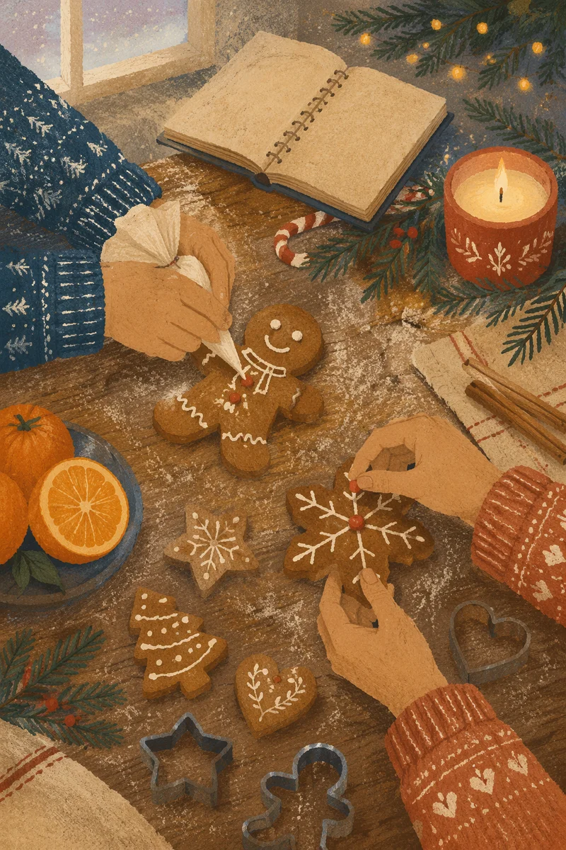 Cozy Christmas Gingerbread Cookie Decorating