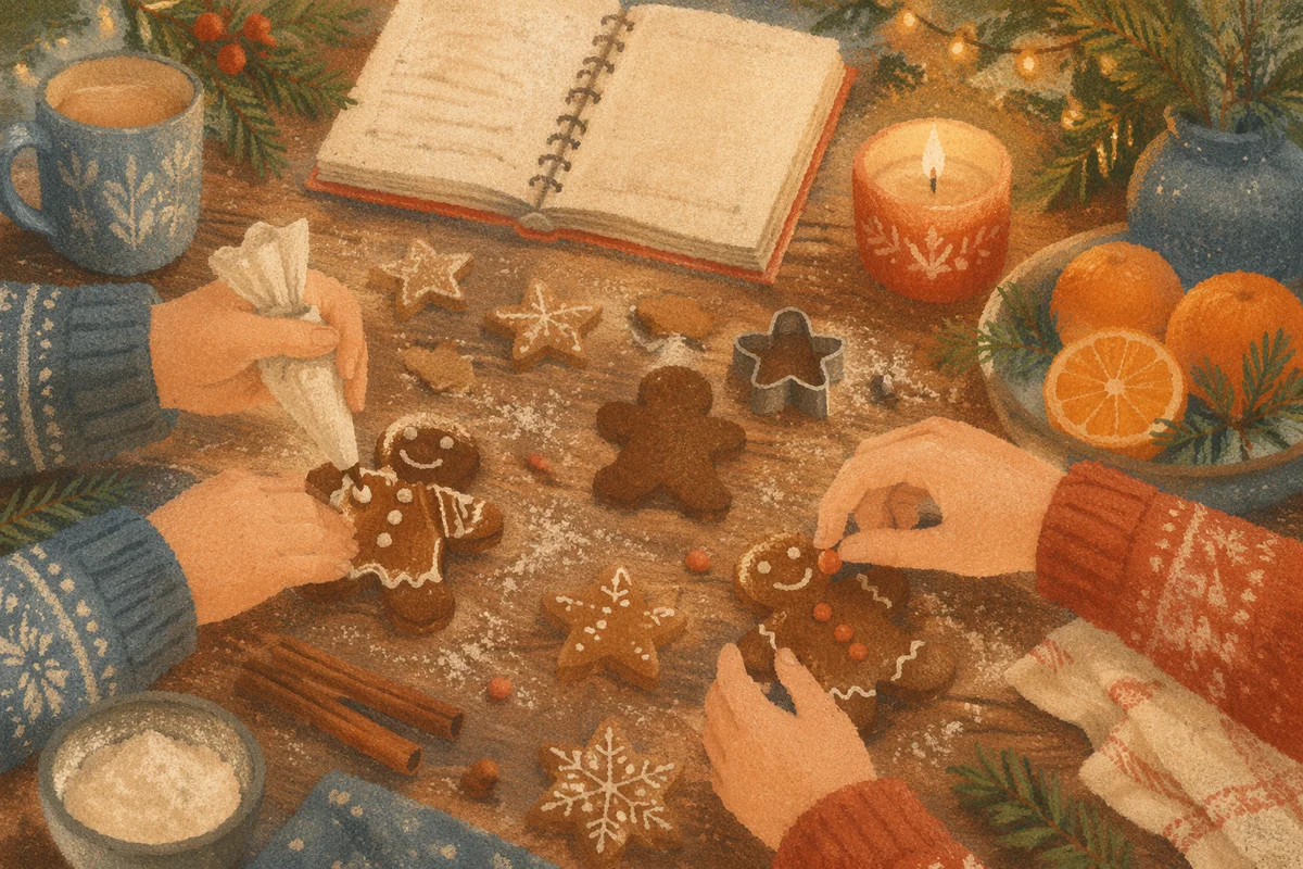 Cozy Christmas Gingerbread Cookie Decorating