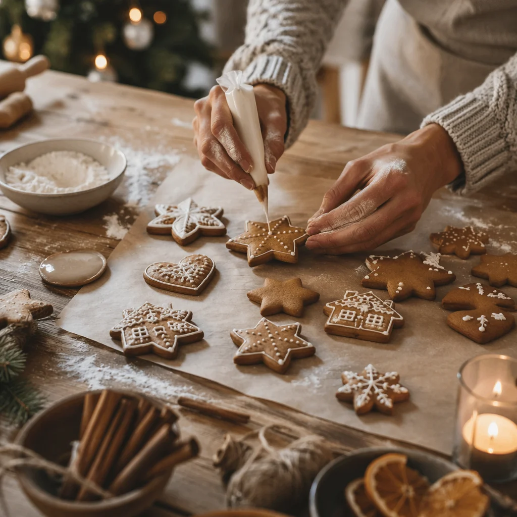 Cozy Christmas Gingerbread Cookie Decorating