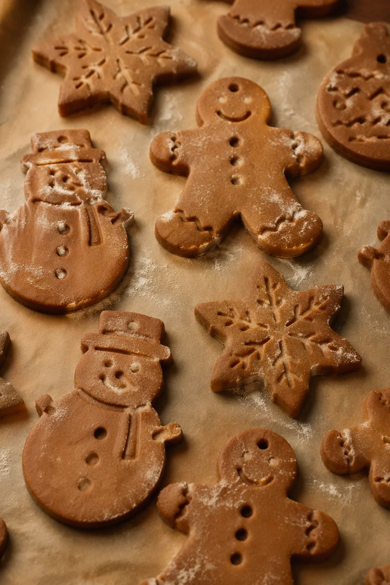 Festive Gingerbread Cookie Dough Before Baking