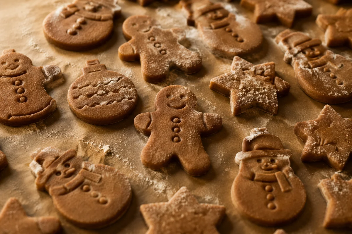 Festive Gingerbread Cookie Dough Before Baking