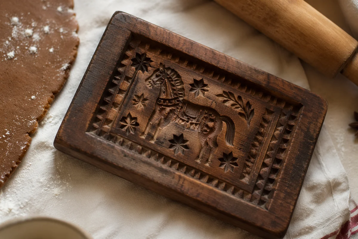 Christmas Gingerbread Mold on Cozy Kitchen Cloth