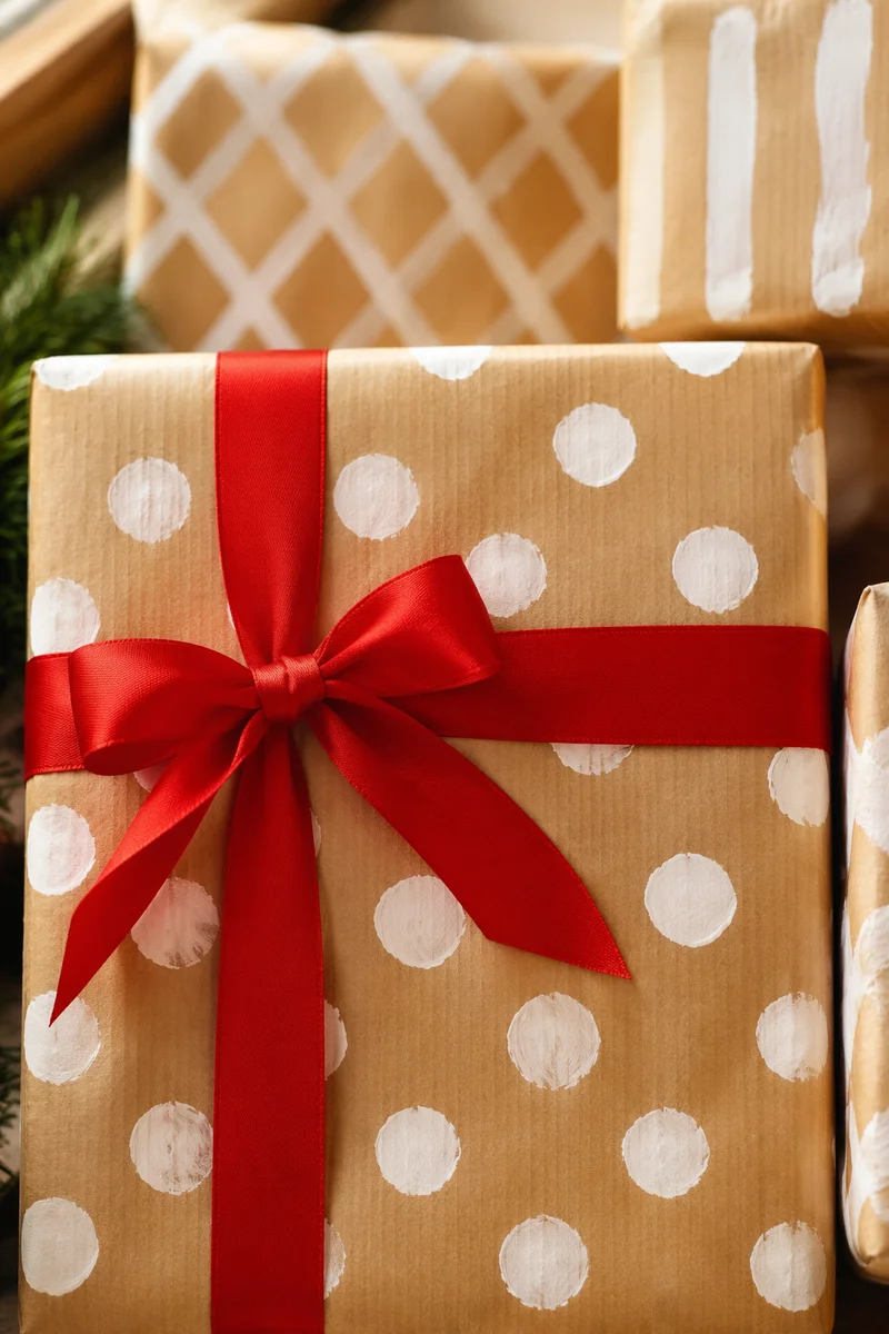 Handmade Christmas Gifts With Red Ribbon