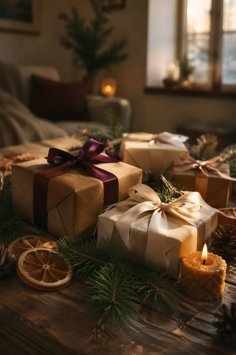Peaceful Christmas Gifts with Candlelight