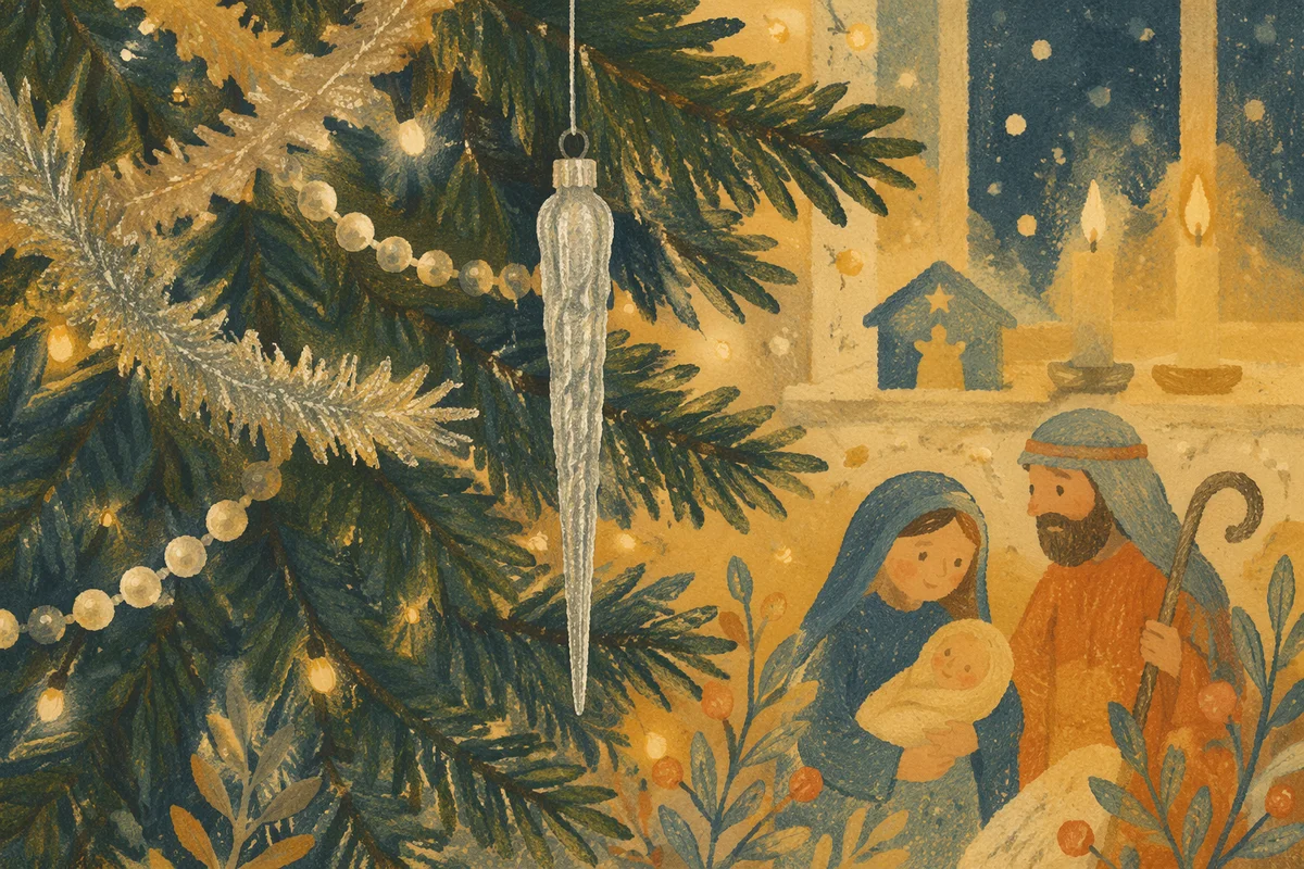 Warm Christmas Tree Ornament Close-Up