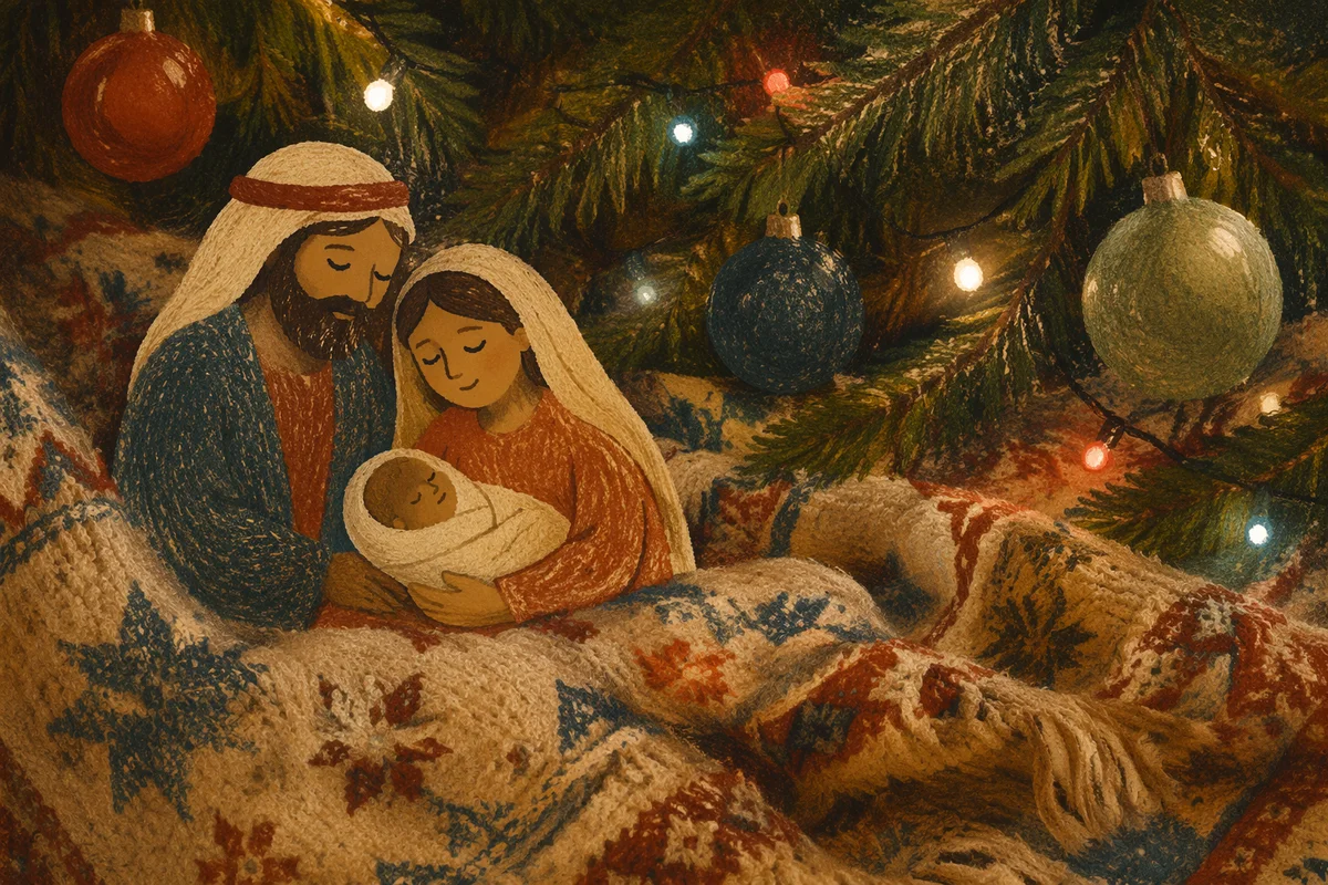 Warm Christmas Tree Ornaments and Lights