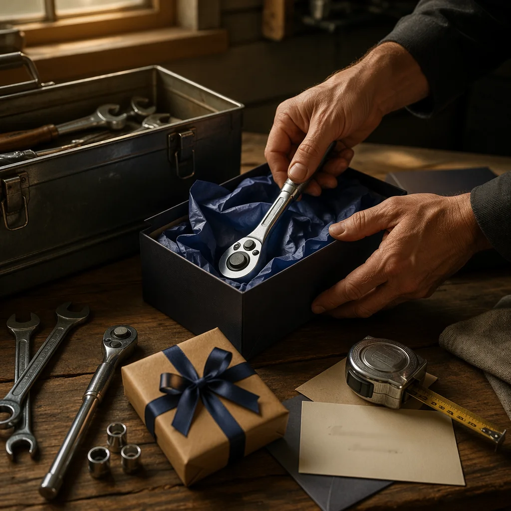 Fathers Day Tools Gift on Workbench
