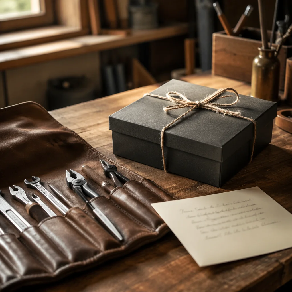Fathers Day Tools Gift on Workbench
