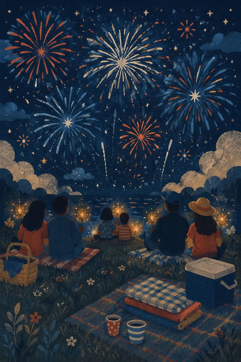Calm Fourth of July Fireworks Gathering